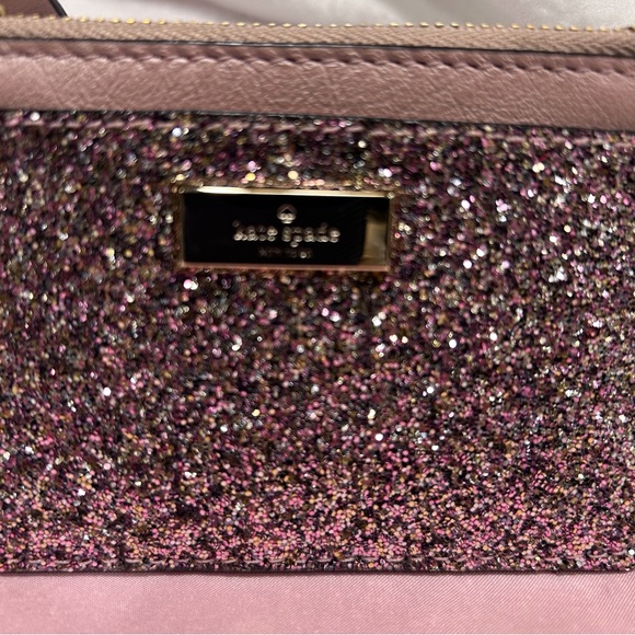 Kate Spade pink/rose gold Sunset Lane Adi coin zip mini wallet. NWT. - Picture 4 of 9